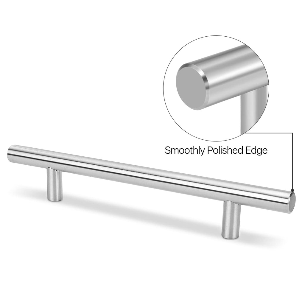 10 Pack Kitchen Cabinet Handles Silver Drawer Pulls 24 inch, 15 inch Hole Center, Stainless Steel T Bar with Satin