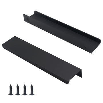 10 Pack Black Cabinet Handles Modern Finger Edge Pulls for Cabinets