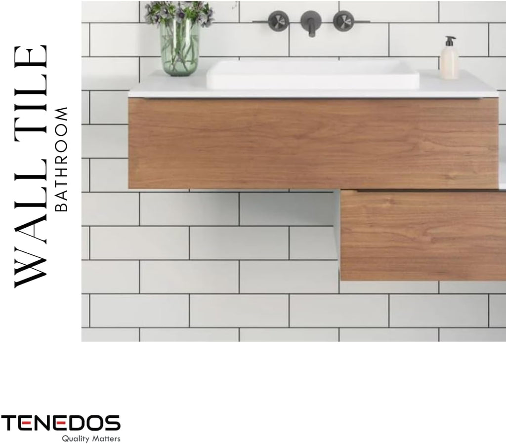 4x12 Glossy White Ceramic Subway Wall Tile - Box Covers 10 Sqft, Ideal Backsplash, Bathroom Shower Walls, Accent