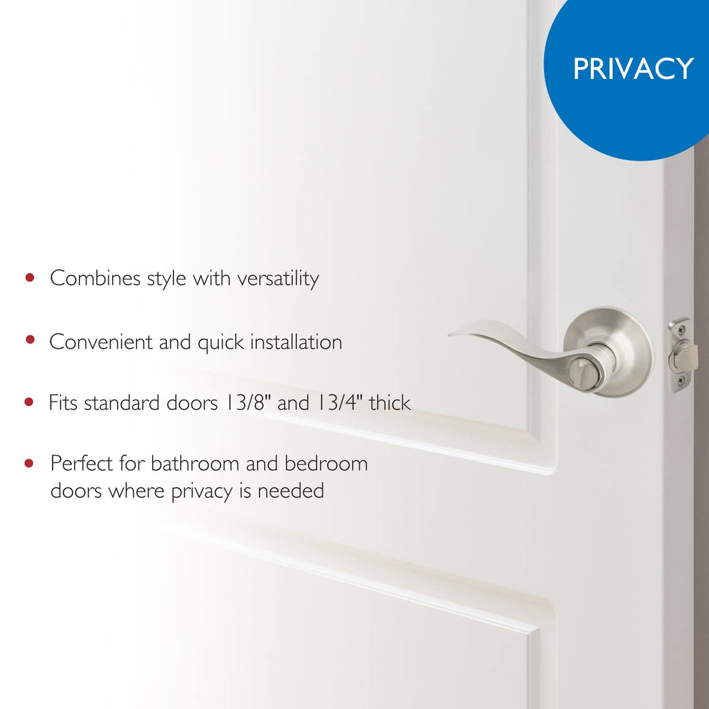 Springdale Privacy Door Lever, Satin Nickel