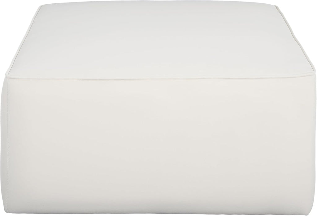 Isa Velvet Ottoman Footstool, Square Pouf Poufee Footrest Ottoman Large Seat, Modern Side Table Bedroom Home Decor