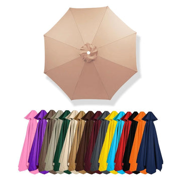 Outdoor Umbrella Replacement Canopy 7.5FT 9FT 10FT 11FT for 6/8 Ribs, UV Resistant Patio Fabric Replacement