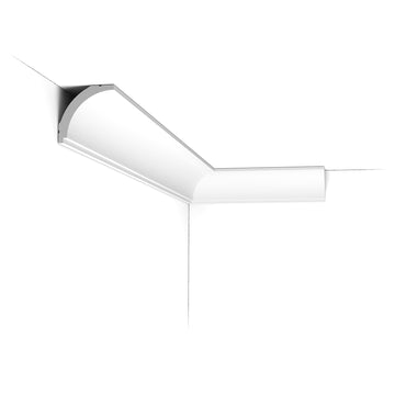 Duropolymer High Impact Polystyrene Crown Moulding | Primed White | 2-3/8in Face x 78in Long (10 Pack)