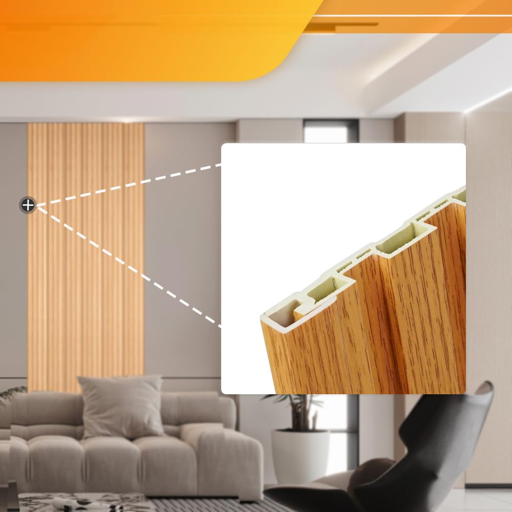 8-Pack 57 Inches, WPC Slat Wall Panel Trim,Corner Guard for Low Grille (Oak)