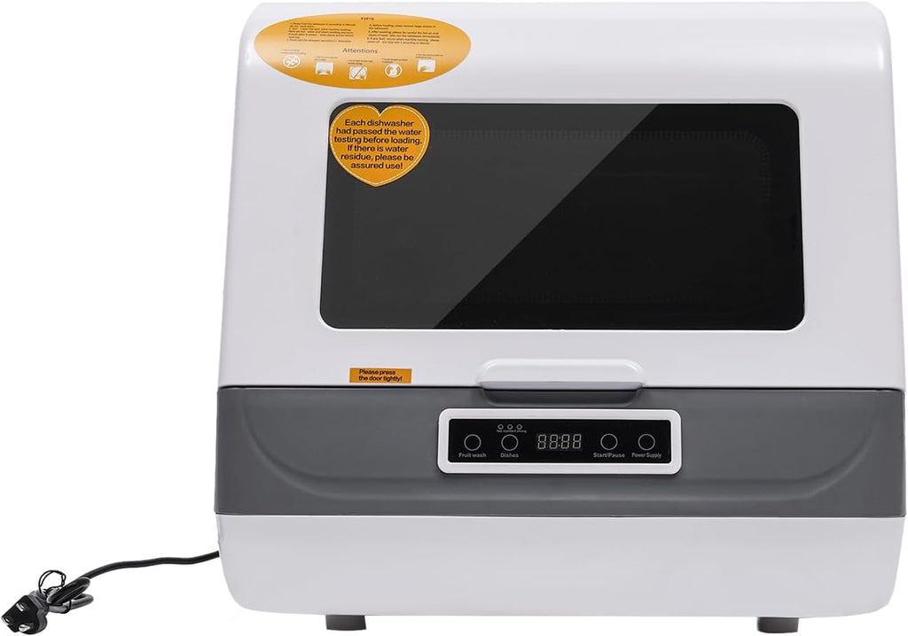 Portable Dishwasher,800W Countertop Stainless Steel Mini Dishwasher With 3 Washing Programs