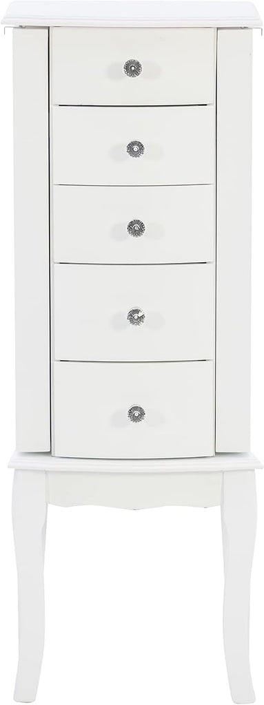 Furniture Jewelry Armoire, White, 13"x 9.375"x 35.5"