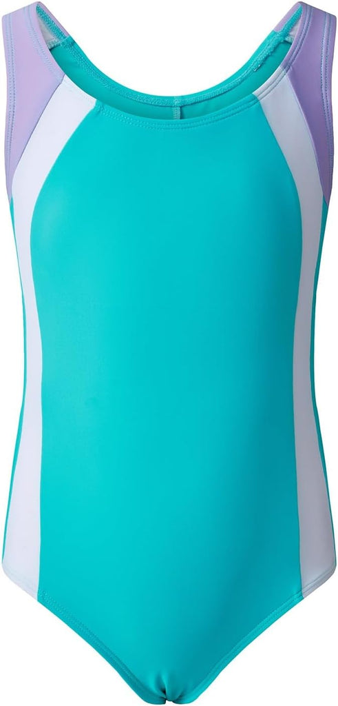 Tween Girls One Piece Swimsuit Colorblock Bathing Suit