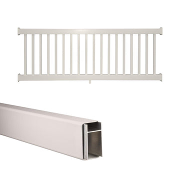 Greenwich Porch and Deck Railing Kit - Vinyl Railing Kit for Decks, Porches, Balconies, and More, Versatile DIY