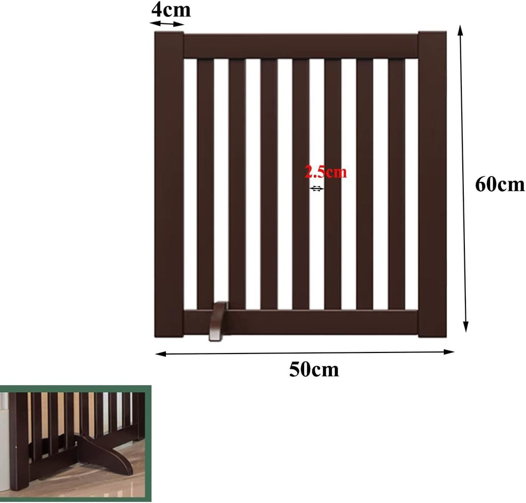 Wooden Free Standing Dog Gate, White Step-Over Pet Barrier