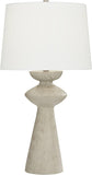 Euro Design Claire 30" Tall Sculptural Large Mid Century Modern Farmhouse Coastal End Table Lamp White Beige Living