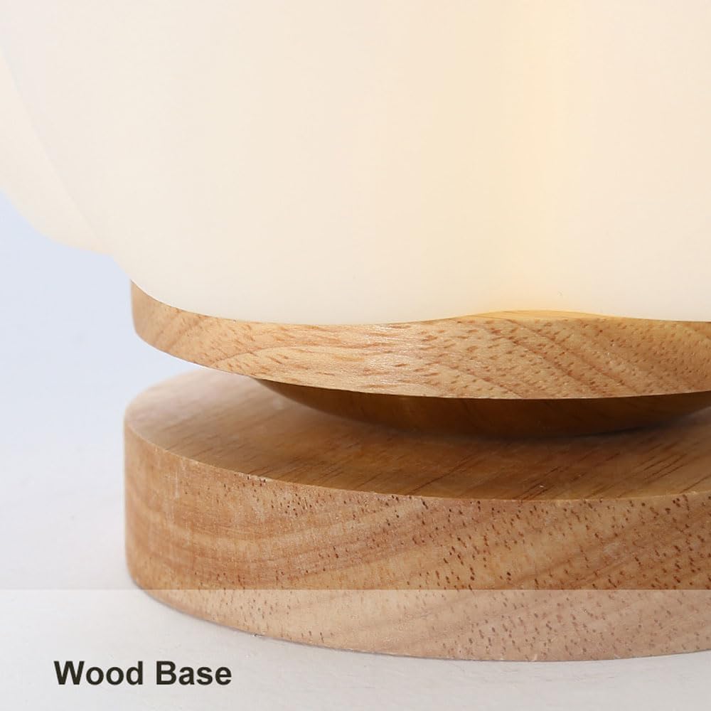 Nordic Cotton Flower Puffy Cloud Semi Flush Mount LED Ceiling Light Natural Solid Wood Base 3 Color Dimmable PE Shade