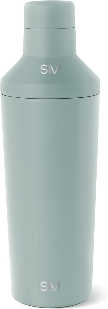 Cocktail Shaker Set with Jigger Lid | Stainless Steel Boston Shaker Insulated Martini Mixer for Mocktails | Gifts for