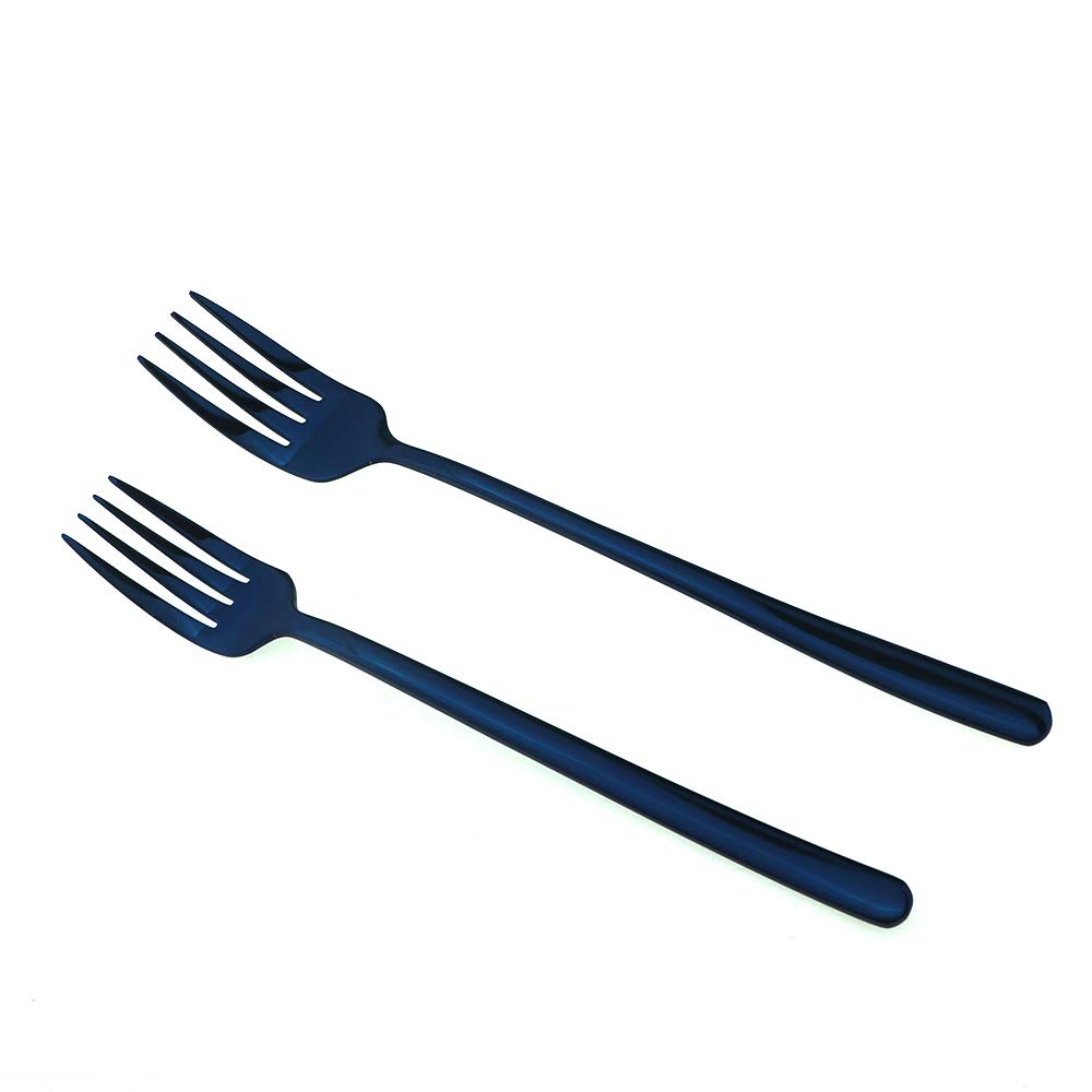 Mirror Polished Blue 20-Piece SUS304 Stainless Steel Flatware Set,Silverware Set Dinner Knife Fork Spoon Dessert Fork
