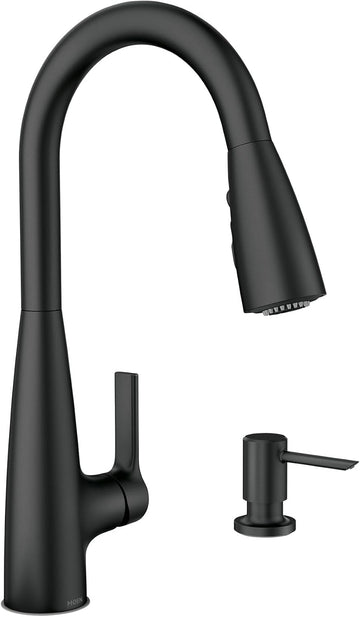 Haelyn Matte Black Kitchen Faucet Featuring Pulldown Sprayer with Power Boost for a Faster Clean, Modern Kitchen
