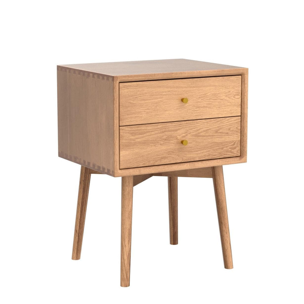 Night Stand, Midcentury Modern Solid Wood Nightstand with Drawer, Durable Sturdy Tall Bedside Tables with High Stool