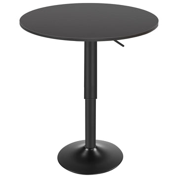 Bar Table, Height-Adjustable Round Pub Table 27-35.4 Inches, Cocktail Table with Sturdy Base, Modern Style, Easy to
