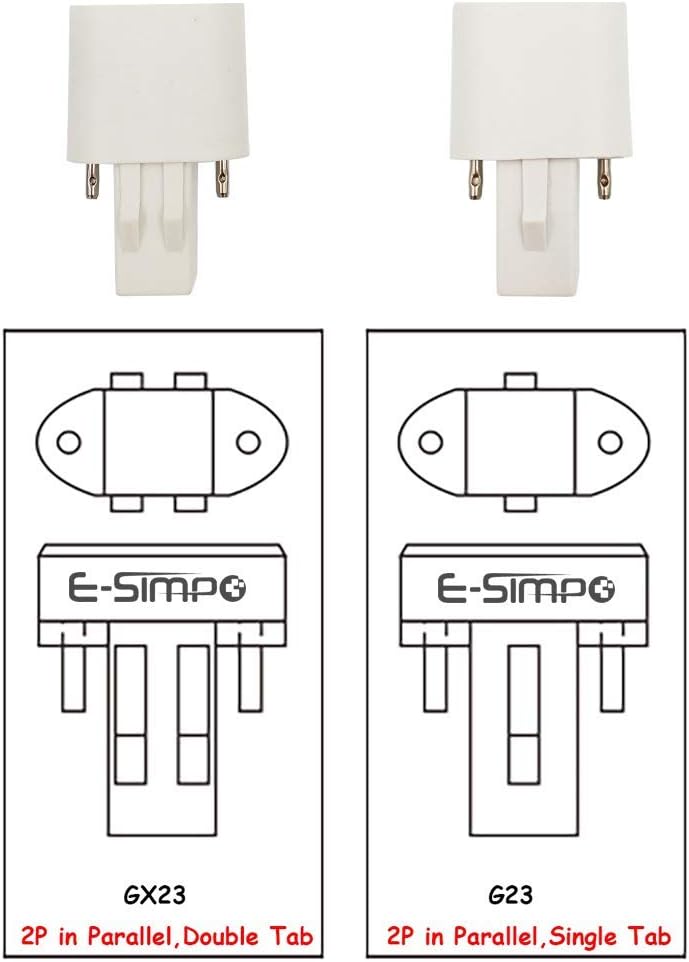 2pcs L135mm/5.3" 2-Pack 4W G23 Bulb 2-Pin Plug-in Horizontal Retrofit Lamp CFL PLS-7W Replacement 110V 220V 180° View