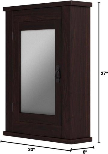 Primitive Mission Medicine Cabinet/Dark Walnut/Solid Wood & Handmade/Surface Mount