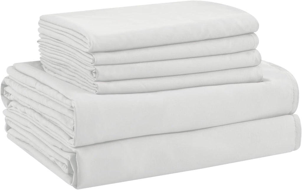 King Sheets Set - 6 Piece Luxuriously Soft & Cooling Sheets King - Ultra Soft 16" Deep Pocket King Sheet Set - Fitted