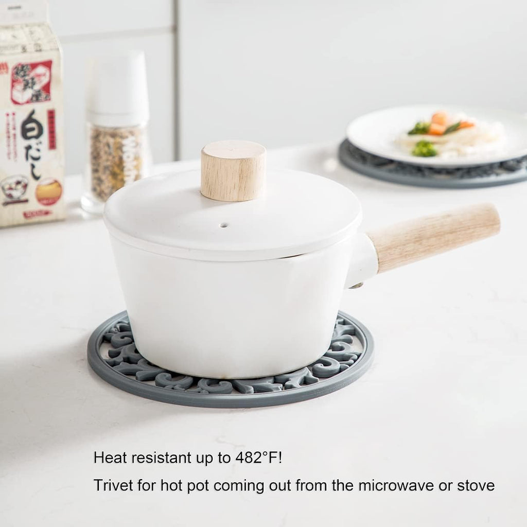 Extra Thick Silicone Trivet Mat for Hot Dishes, Hot Pots and Pans, Pot Holder, Hot Pad to Protect Your Table - Set of 3