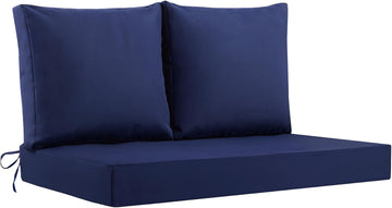 Outdoor Loveseat Cushions, 48×24×5 Inch, Waterproof, Navy Blue | Patio Loveseat Cushions for Outdoor Furniture, Fade