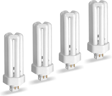 PL-T 26W 4-Pin CFL Bulbs 4-Pack, GX24Q-3 Base 4100K Cool White, Energy Saving Direct Replacement for Commercial