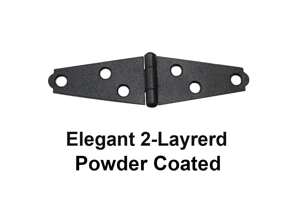 Light Strap Hinge, Steel, 2-Layered Powder Coated, 2", Elegant Frosted Matte Black, 12 Pack, Made in Taiwan
