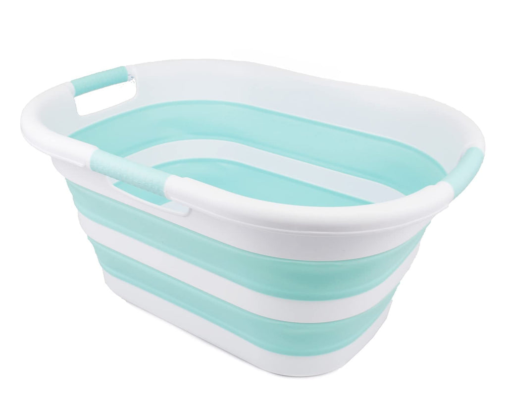 40L (10.5 gallon) Collapsible Plastic Laundry Basket - Foldable Pop Up Storage Container/Organizer - Portable Washing