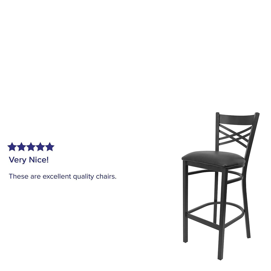 Hercules Metal Restaurant Barstool, Black