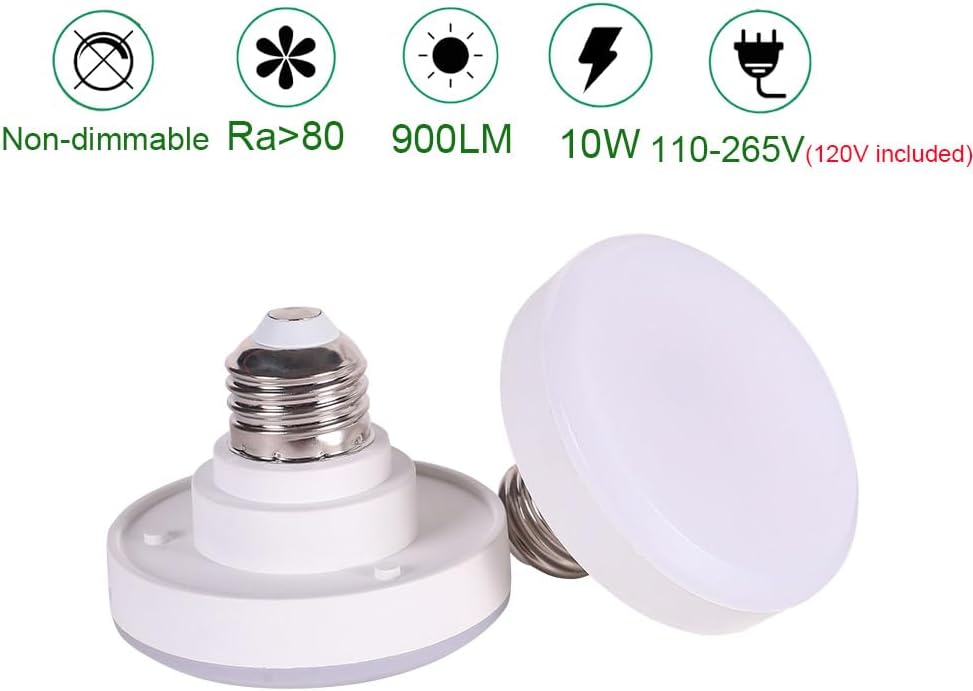 E27 120V 10W LED Mini Flat Light Non-dimmable 75W Squat Bulb Replacement 3000K Soft White led Bulb (Warm White 3000K)