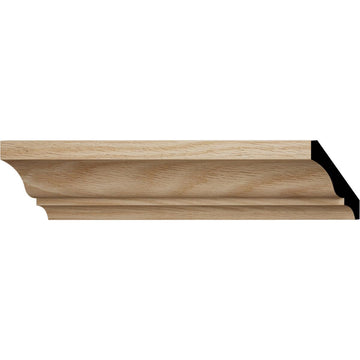 Crown Moulding, Solid Hardwood, 2 11/16"H x 1 13/16"P x 3 1/4"F x 96"L, Stain Grade White Oak