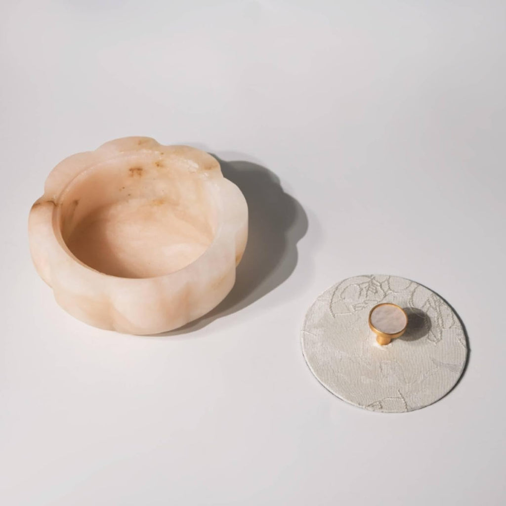 Jewelry Storage Container Marble Trinket Box Organizer Holder With Lid Stone and Leather Material Suitable storage