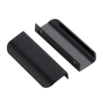 10 Pack Finger Pulls 76mm/3" Hole Center Black Cabinet Handle
