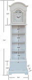 72'' Traditional Floor Standing Wood Grandfather Clock with White Finish
