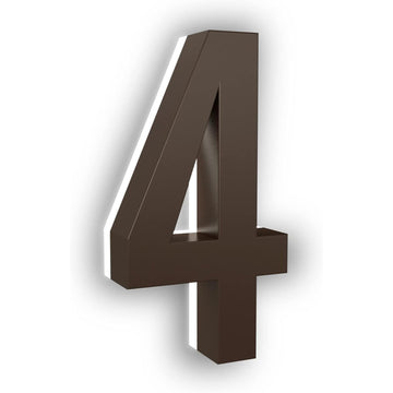 7 Inch Backlit LED House Number, 5000K White Light, ABS (4, Bronze)