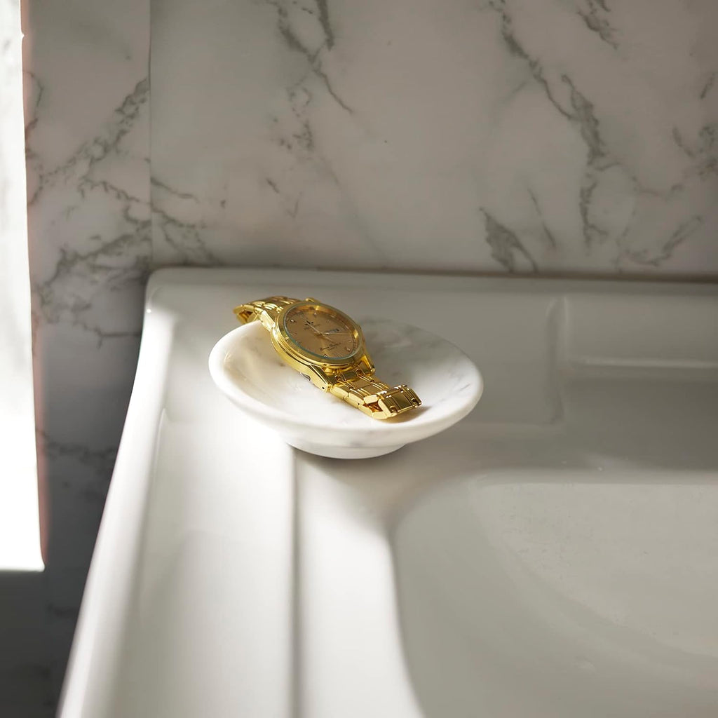 Italian 100% Marble Jewelry Dish,Ring Holder,Trinket Tray,Small Key Bowl,Nightstand & Table Accents