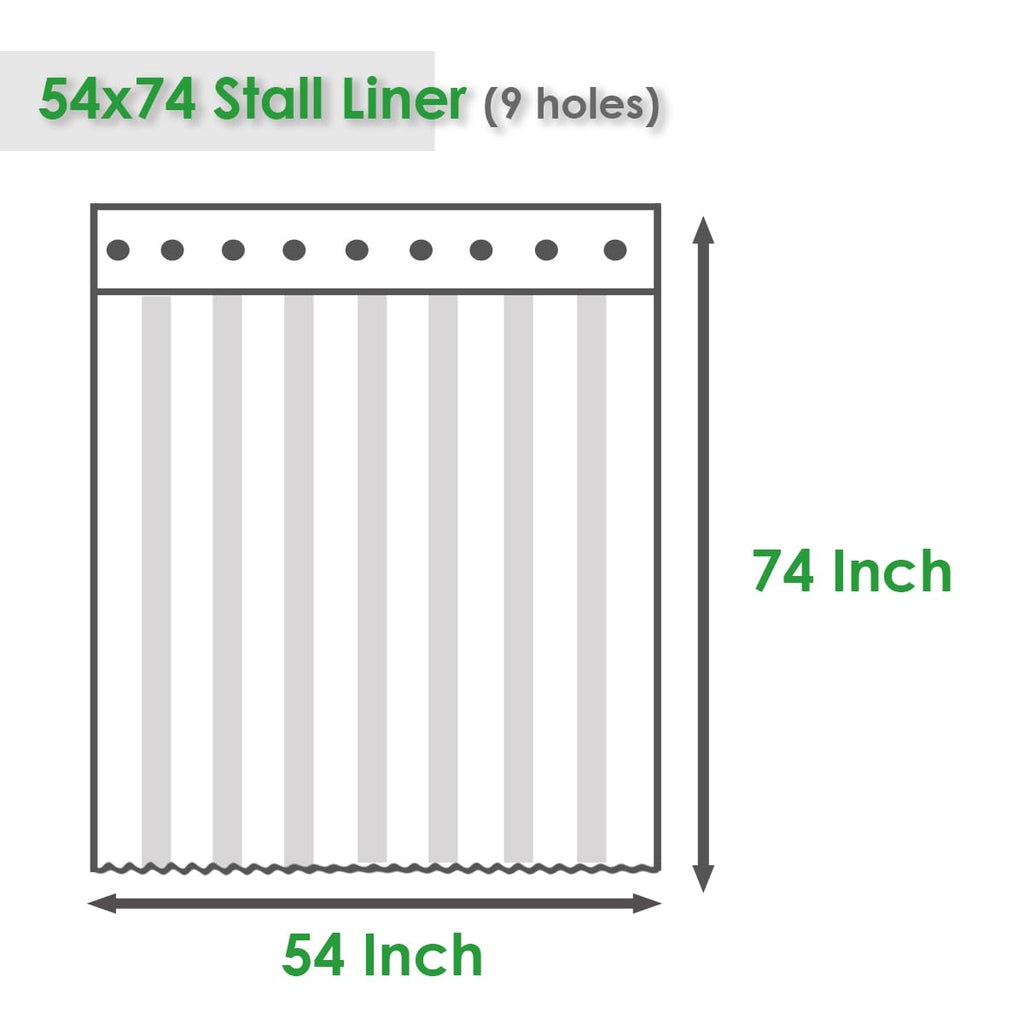 54x74 Inch Stall Shower Curtain Liner, Heavy Duty Clear PEVA Plastic Bath Shower Curtain Liner with 3 Bottom Magnets