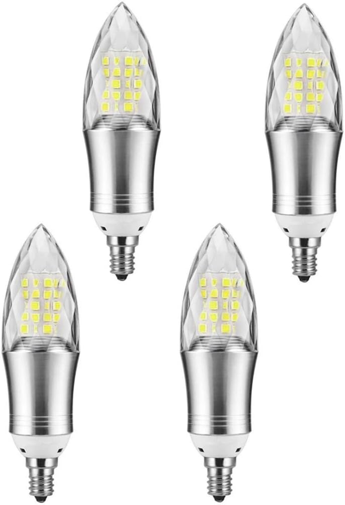 E12 LED Candelabra LED Bulbs 12W,12W Daylight White 6000K LED Candle Bulbs,Incandescent 80-100W Bulb Equivalent,E12