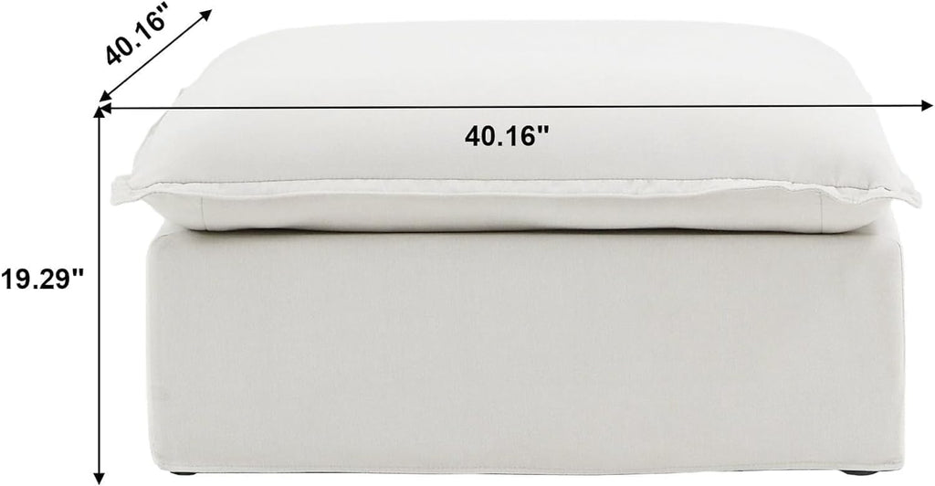 Ottoman Module for Living Room, Cushion Covers Removable, Minimalist Comfy Breathable Ottoman Paired with Sofa Couch for Living Room Apartment, Beige A124-B0D3F2L72F