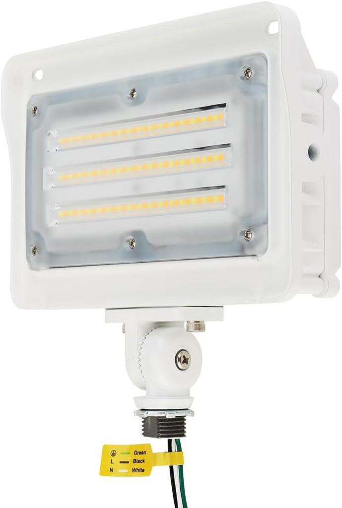 LED Flood Light Outdoor, Dusk-to-Dawn Photocell, 50W/40W/30W 3CCT | 3000K/4000K/5000K 6500LM, IP65 Waterproof