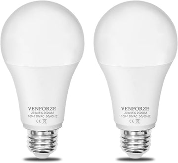 Bright Light Bulb,150w-200w Equivalent 2500LM E26 Led Bulb 23W Cool White 4000K A21 Led Light Bulb Non-Dimmable 2-Pack