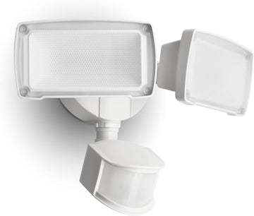 38W 3500 Lumen LED Motion Activated Integrated Dual-Head Floodlight Outdoor with Motion Sensor, 5000K Daylight, Dusk