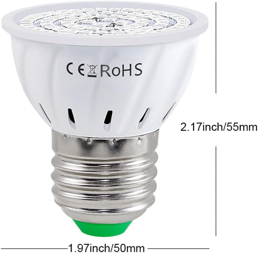 2 Pack Par16 LED Grow Light Bulb,Plant Short Neck Light Bulbs E27 Base,5W Grow Bulb 50W Equivalent, Grow Light