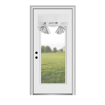 100% Blackout French Door Curtains, Wrinkle Free, Room Darkening, Blocks Light and Heat Through Glass. Drill-Free