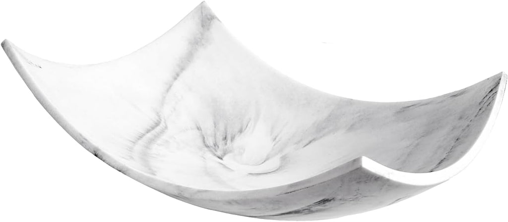 White Marble Look Coffee Table Decor for Living/Dining Room, Modern White Catch-All Key Dish Decor , Decorative Bowl
