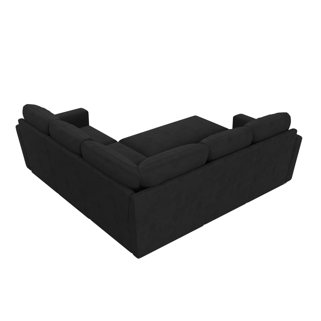 Modular Sectional Sleeper Sofa with Pull-Out Bed, Velvet L-Shaped Sofa with Storage Seat, Sectional Sofas for the