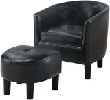 Modern Lounge Chair — Black Faux Leather