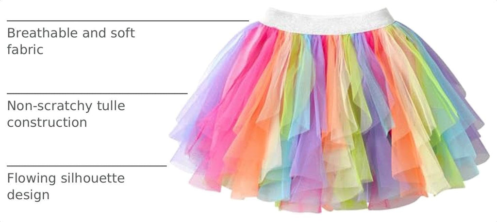 Girls Skirt Tutu for Toddler Party Multicoloured Tulle Outfits