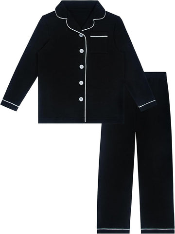 Kids Cotton Button Down Long Sleeve Pajama Set