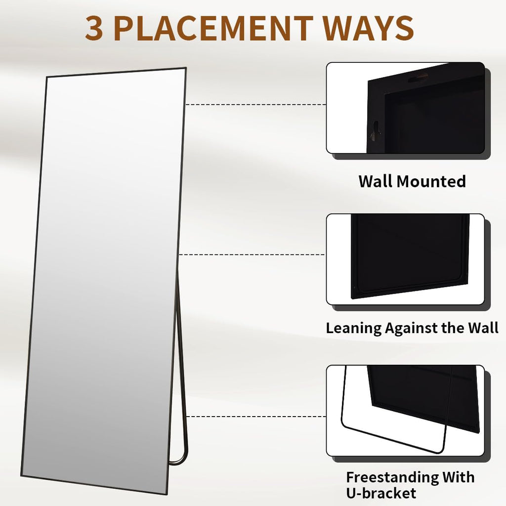 Mirror Full Length, 21" x 64" Floor Mirror with Stand